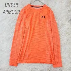 アンダーアーマー 長袖ヒートギア 吸汗速乾 ストレッチ オレンジ（S）