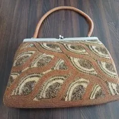 ビーズ装飾 波模様 和装用バッグ