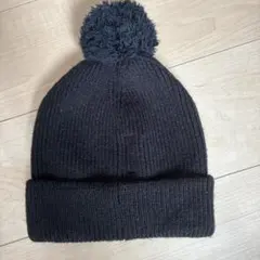 ☆美品ZARA ザラ 黒 ニット帽 ポンポン 帽子 ビーニー ニット ハット