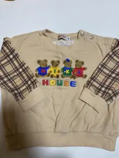 ミキハウス　トレーナー　クマ刺繍 80