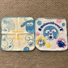 タオルハンカチ　ウォレスとグロミット柄2枚とクマ柄のハンカチ