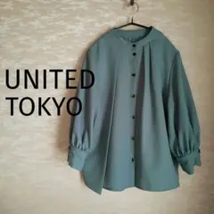 UNITED TOKYO 3wayドレープブラウス くすみカラー 七分袖