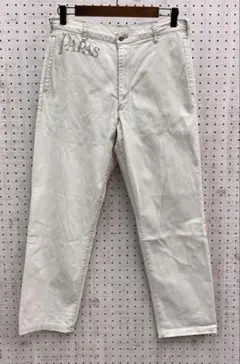 Papas パパス ホワイトデニムパンツ XL 白パン ステッチ 日本製 メンズ Papas パパス ホワイトデニムパンツ XL 白パン ステッチ 日本製 メンズ