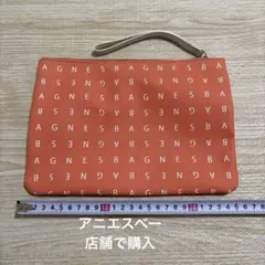 AGNES B. オレンジ ロゴポーチ