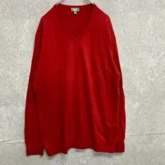 【UNIQLO】ユニクロ（XL）コットンカシミヤVネックセーター＊伸縮性＊長袖