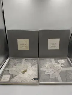 希少 SWATOW スワトウ 汕頭刺繍 ハンカチ 2枚セット 箱入り