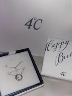 4℃ ネックレス シルバーカラー ストーン付き 箱・紙袋付 - メルカリ