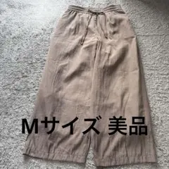 crie conforto ウエストギャザーとろみ艶パンツモカM 美品