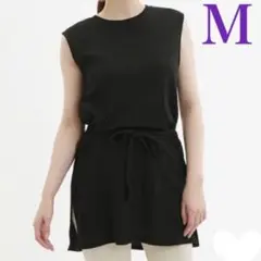 ジーユー ウエストマークチュニック 黒 M