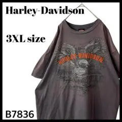 【良フェード◎】古着 ハーレーダビッドソン 両面プリントTシャツ グレー 3XL