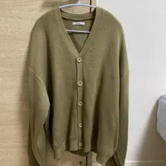 RUUBON オリーブ色 Vネック カーディガン
