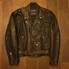 80s vintage レザーダブルライダースジャケット 古着