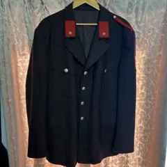 ミリタリージャケット ブラウン 赤色肩章　兵隊　軍服　海外製　古着