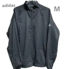 アディダス　メンズジャケット　黒　M 　ハーフジップウィンドブレーカー【1493