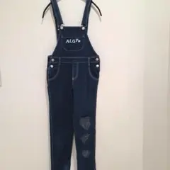 ALGY ダークブルー オーバーオール デニムサロペット 150 Sサイズ