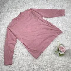 長袖シャツ　『M』　ピンク　Tシャツ　カットソー　無地　シンプル　メンズシャツ