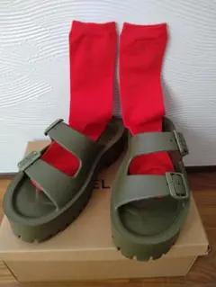 NOUBEL VOUG ヌーベルヴォーグ　軽量厚底サンダル　カーキ 24cm