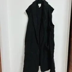 joie ノースリーブロングベスト 2X 黒 ブラック BLACK ポケット付き