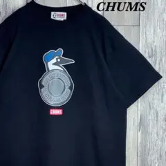 チャムス　CHUMS Tシャツ 半袖　ビックプリントブラック　L