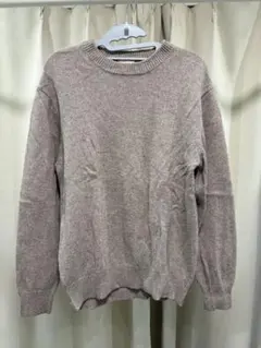 GU ベージュ クルーネック ニットセーター Sサイズ