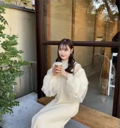 【新品未使用】Acka tulle sleeve knit one-piece