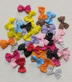 手芸用品　ドット柄リボンモチーフ