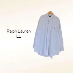 ラルフローレン Ralph Lauren ビッグシャツ【LL】ストライプ ロゴ