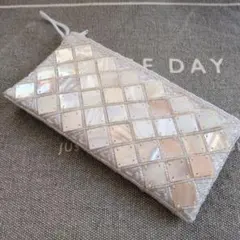 マザーオブパール ポーチ ホワイト系　高見え　オシャレ　ポーチ