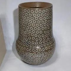 濱田庄司作 柿釉 李朝三島花文 碗　益子焼 濱田庄司作 柿釉 李朝三島花文 碗 益子焼