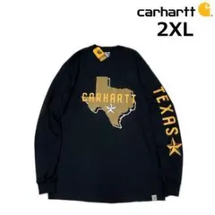 カーハート 長袖 ロンT US購入 袖ロゴ テキサス(2XL)黒 181218