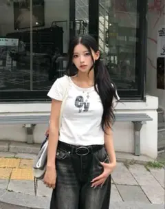 emmy ロゴミニTシャツホワイト プリント
