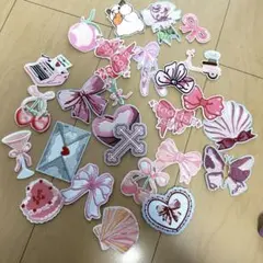 かわいい ピンク 刺繍 ワッペン アイロン