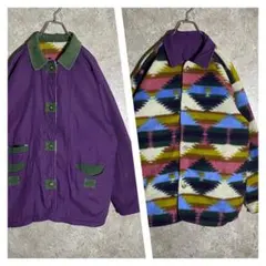 【激レア】ヴィンテージ リバーシブルブルゾン フリース 襟コーデュロイ切替え