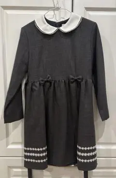 アートレター　女の子グレー 長袖ワンピース　130