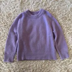 UNIQLO スフレヤーンセーター ニット パープル 120 秋冬