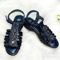 え*ょ様 BEAUFORT ビーズ装飾　ビジューサンダル　ブラック　M