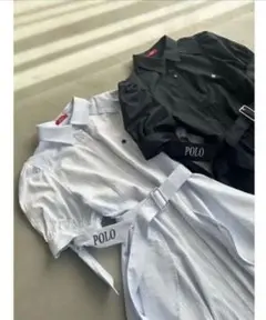 タグ付新品【POLO BCS コラボ】ヘムレイヤードシャツワンピース