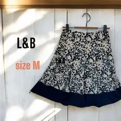 L&B 【M】総柄 フレアスカート /膝丈