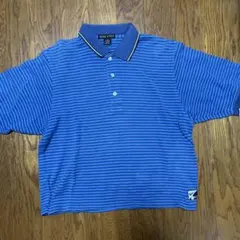NIKE GOLF ポロシャツ ボーダー ブルー S