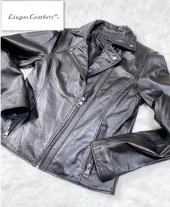 Liugoo Leathers 黒 レザージャケット　ダブルライダース　羊革　M