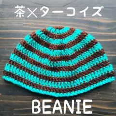 ビーニー★クラッシャーハット★ ニット帽★バケハ★ハンドメイド★ボーダー
