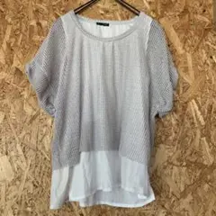 ZARA ザラ　半袖カットソー お洒落トップス　グレー レイヤード トップス