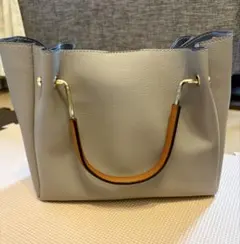 MONO COMME CA 5WAYハンドバッグ グレー×サックス