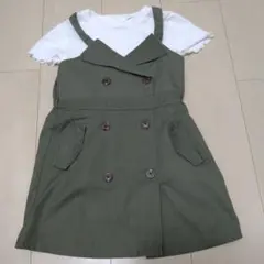 ジャンパースカート　女の子　110cm　カーキ