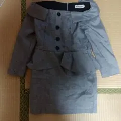 Beginning チェック柄 オフショルダードレス