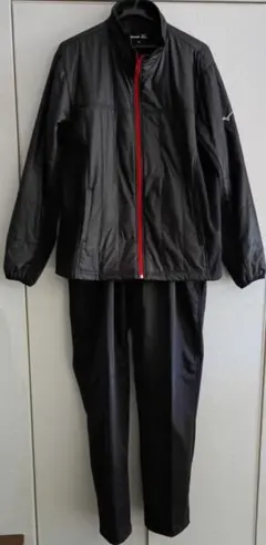 Mizuno ゴルフジャケットとパンツセット ブラック/レッド