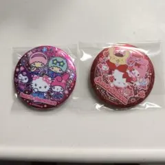 サンリオキャラクターズキラキラ缶バッチ2個セット