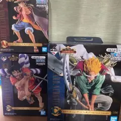 ワンピース　1番くじフィギュア白ひげ、光月おでん、ルフィフィギュア