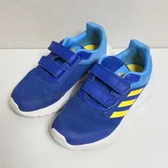 アディダス　19.5 adidas ベルクロスニーカー 青/黄色