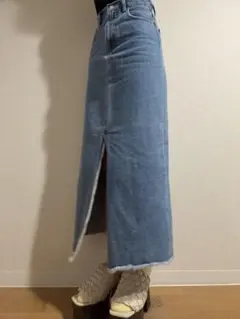 着画有り moussy ロングスカート デニムスカート スリット サイズ0のサムネイル